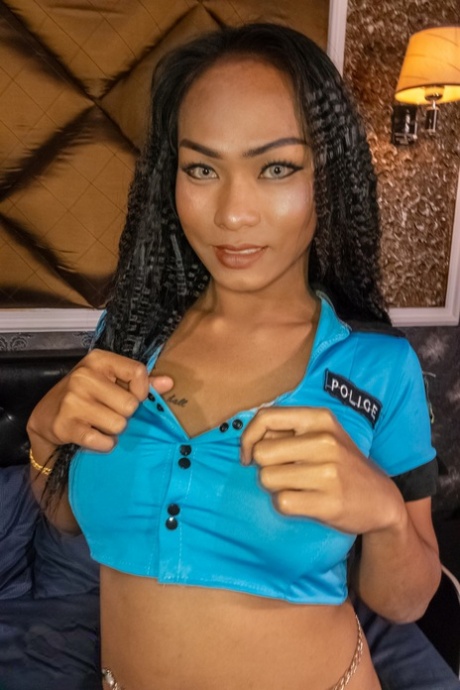 Thai shemale with a big dick Baimon gets anal fucked after a drinking spree